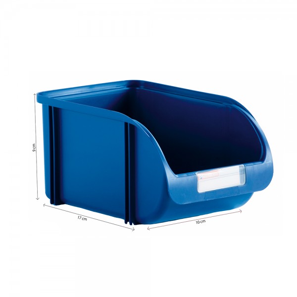 Gaveta apilable color titanium azul 10 cm (pack 9 unidades)